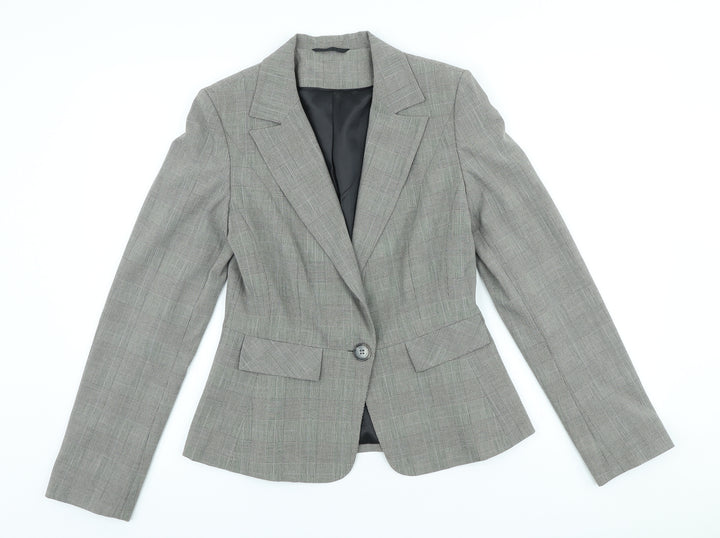 Dorothy Perkins Womens Yellow Plaid Polyester Jacket Blazer Size 10