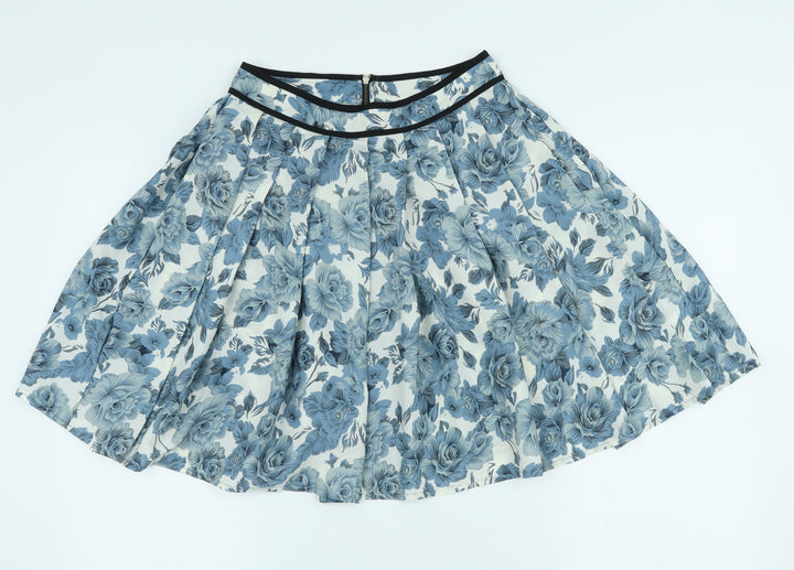 Topshop Womens Multicoloured Floral Polyester Pleated Skirt Size 6