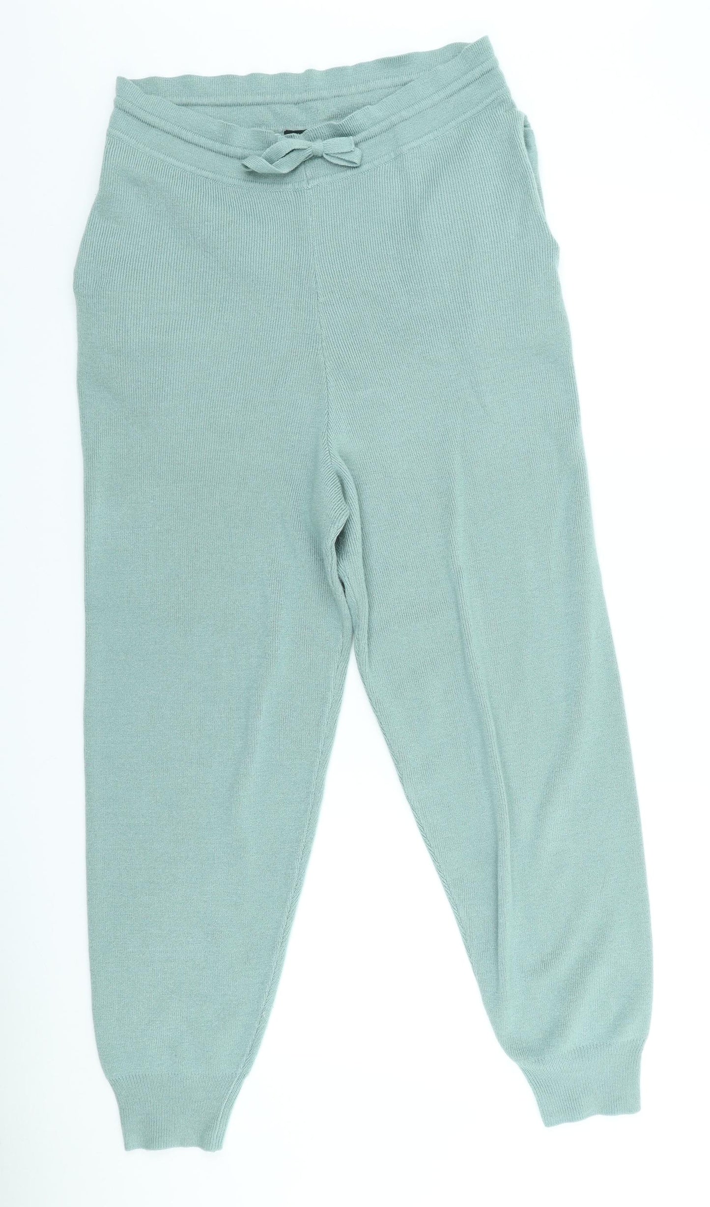 Boohoo Womens Blue Acrylic Jogger Trousers Size L L26 in Regular