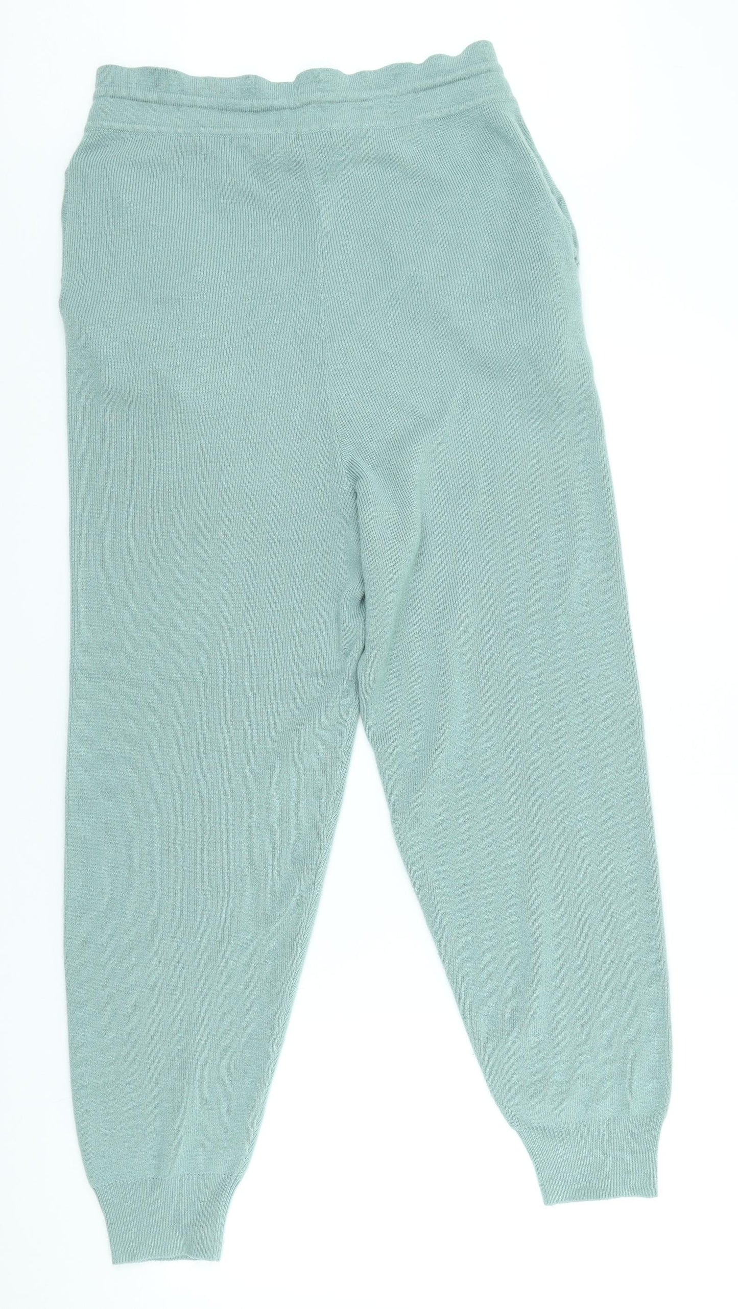 Boohoo Womens Blue Acrylic Jogger Trousers Size L L26 in Regular