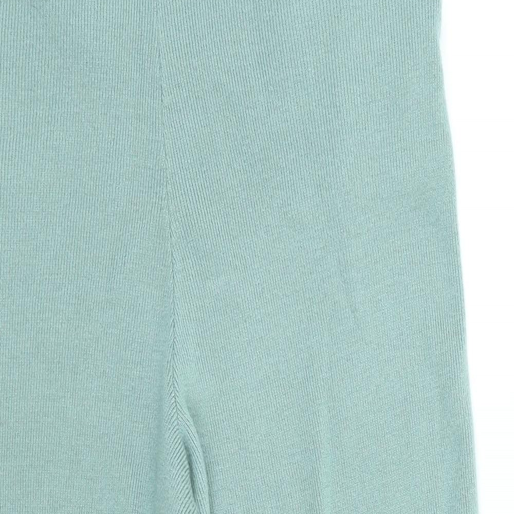 Boohoo Womens Blue Acrylic Jogger Trousers Size L L26 in Regular