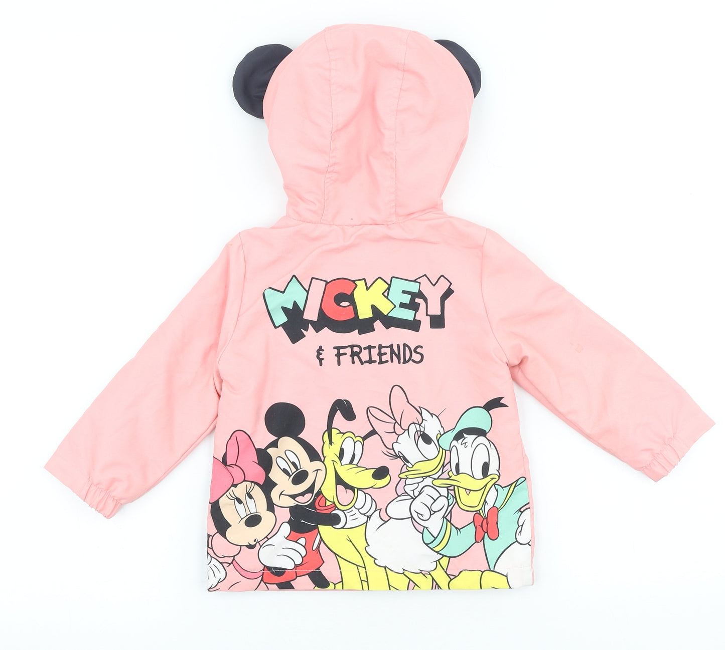 Disney Baby Girls Pink Rain Coat Coat Size 9-12 Months - Mickey Mouse