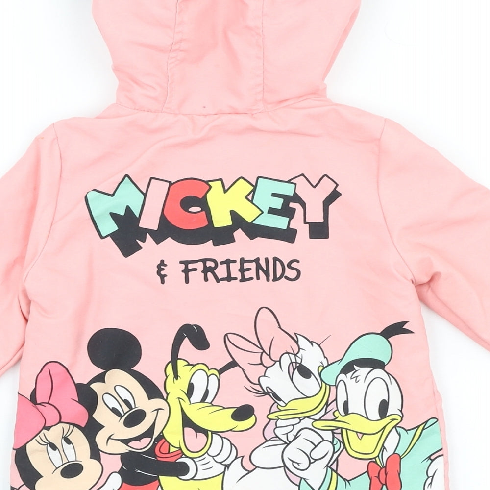 Disney Baby Girls Pink Rain Coat Coat Size 9-12 Months - Mickey Mouse