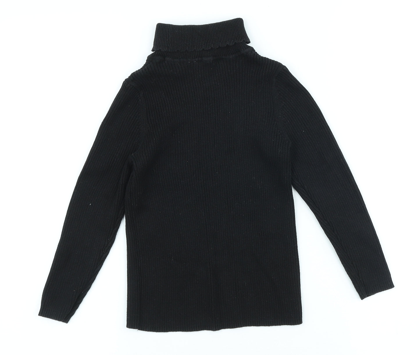 George Girls Black Cotton Basic Casual Size 6-7 Years Roll Neck