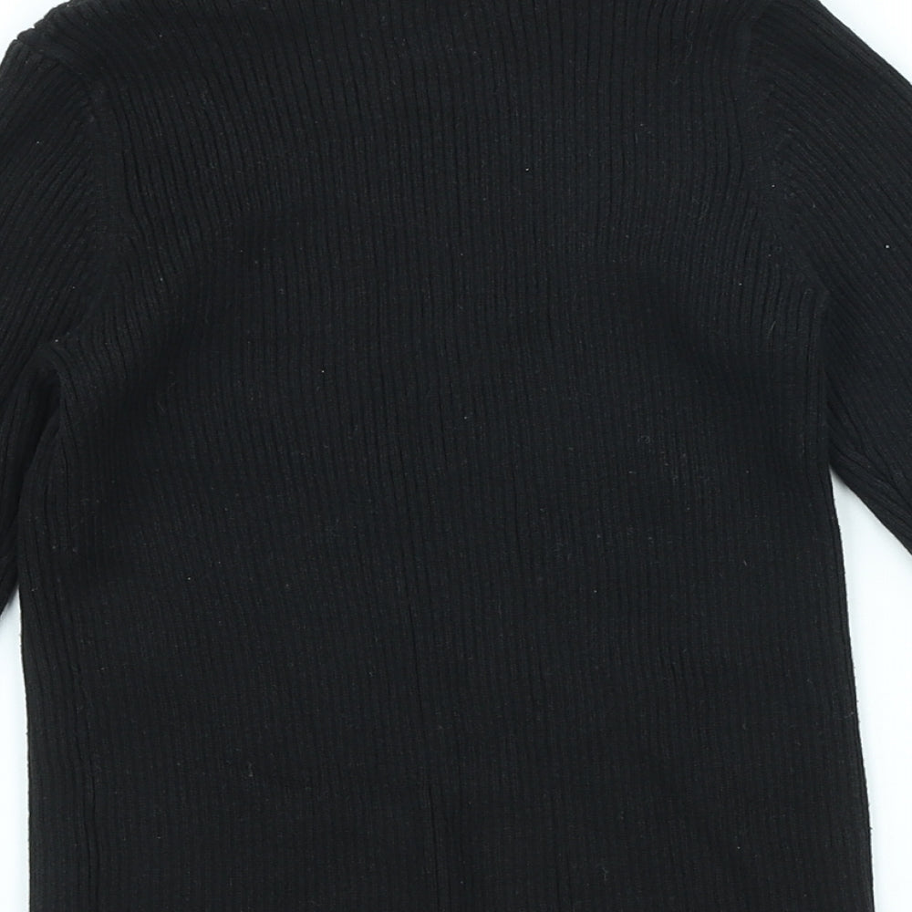 George Girls Black Cotton Basic Casual Size 6-7 Years Roll Neck