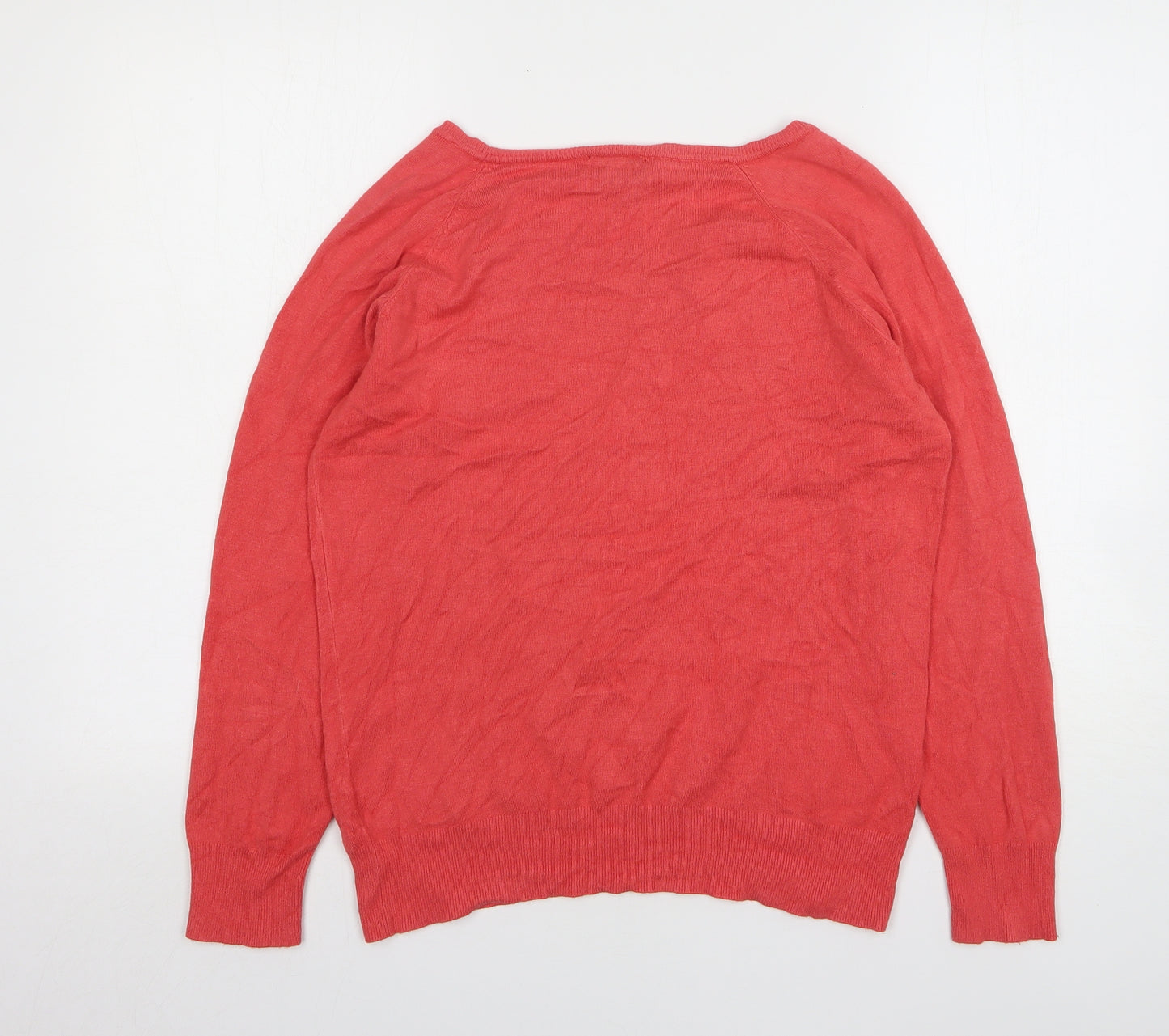 Klass Womens Pink Round Neck Viscose Pullover Jumper Size L