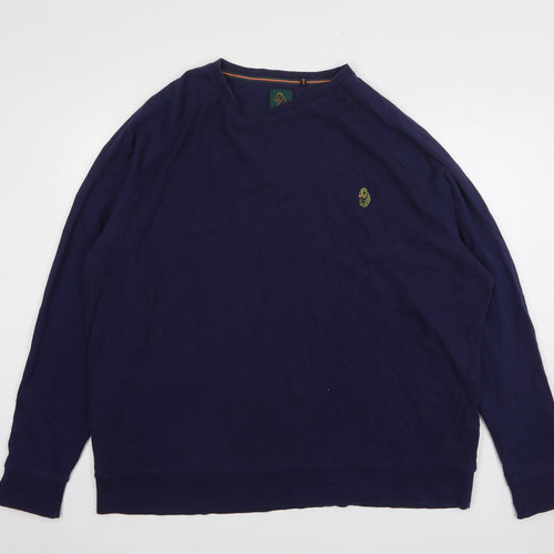 Luke Mens Blue Cotton Pullover Sweatshirt Size 3XL