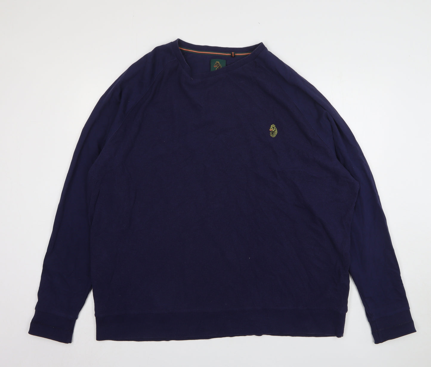 Luke Mens Blue Cotton Pullover Sweatshirt Size 3XL