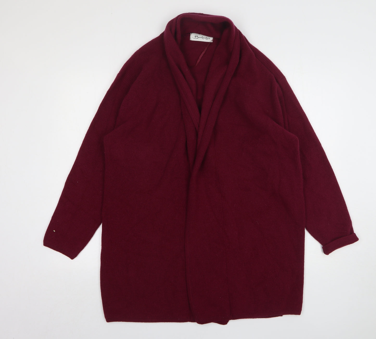Berkertex Womens Purple V-Neck Wool Cardigan Jumper Size 14