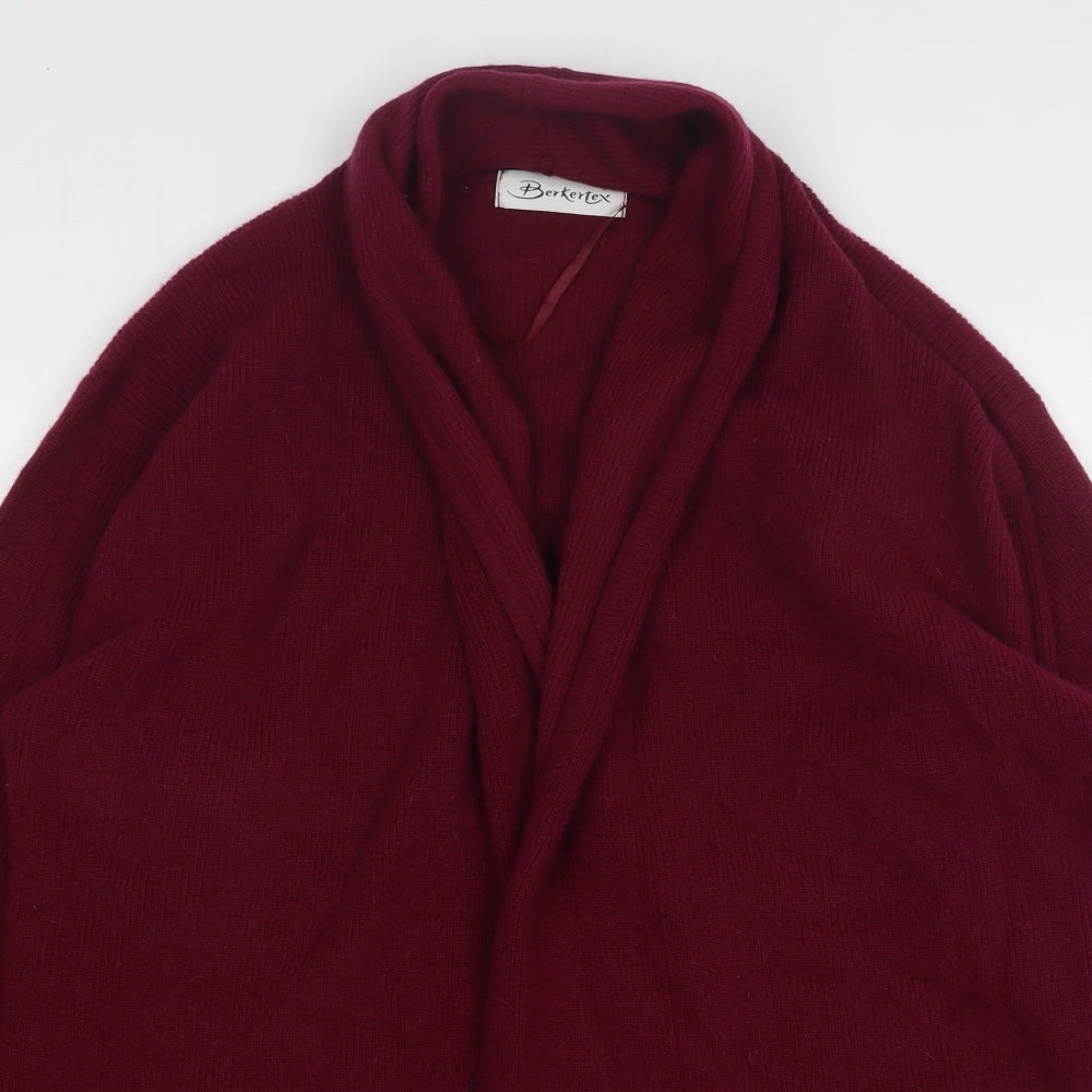 Berkertex Womens Purple V-Neck Wool Cardigan Jumper Size 14