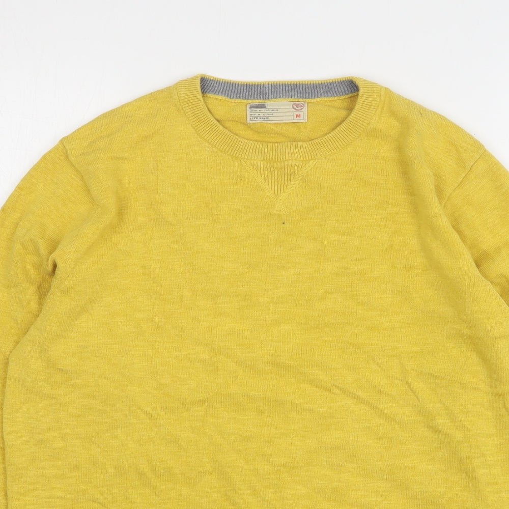 North Coast Womens Yellow Round Neck Polyester Pullover Jumper Size M