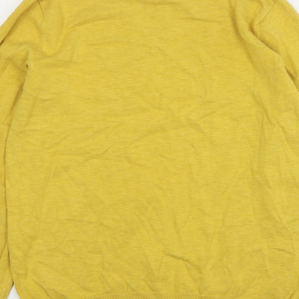 North Coast Womens Yellow Round Neck Polyester Pullover Jumper Size M