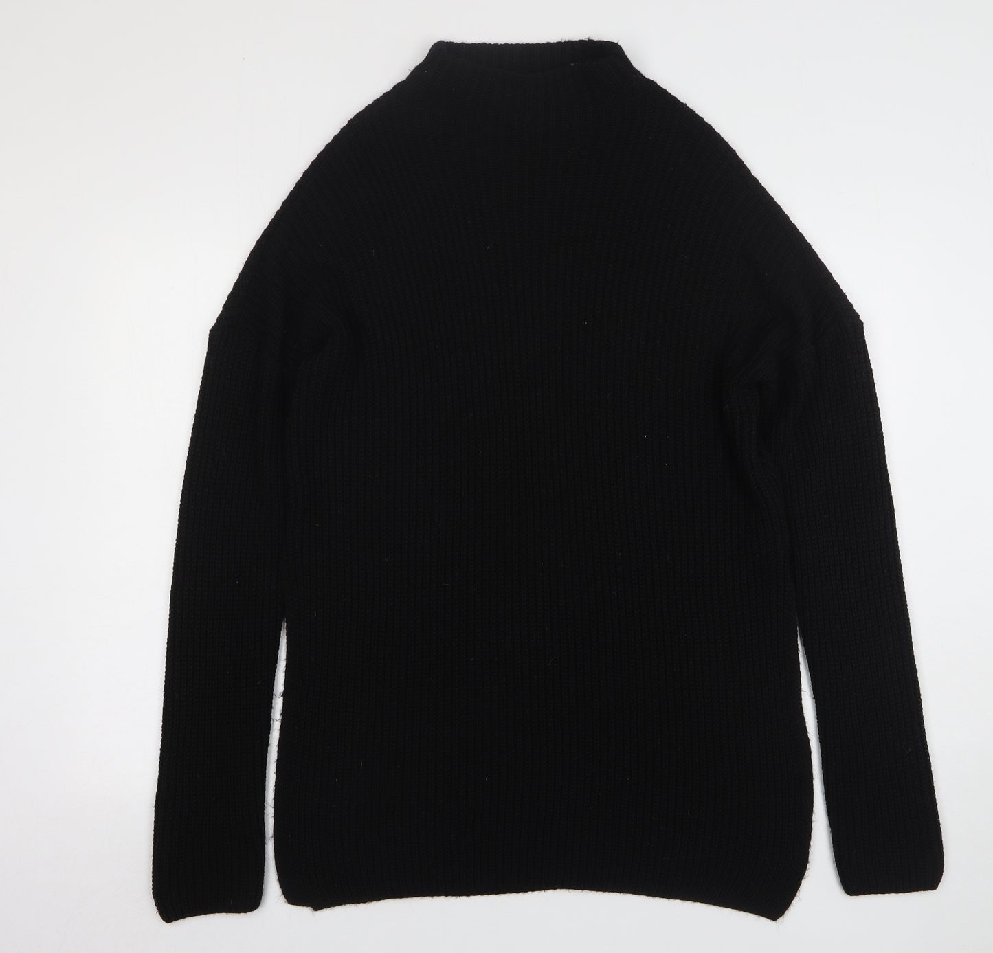 PRETTYLITTLETHING Womens Black High Neck Acrylic Pullover Jumper Size 8