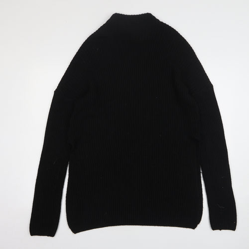 PRETTYLITTLETHING Womens Black High Neck Acrylic Pullover Jumper Size 8