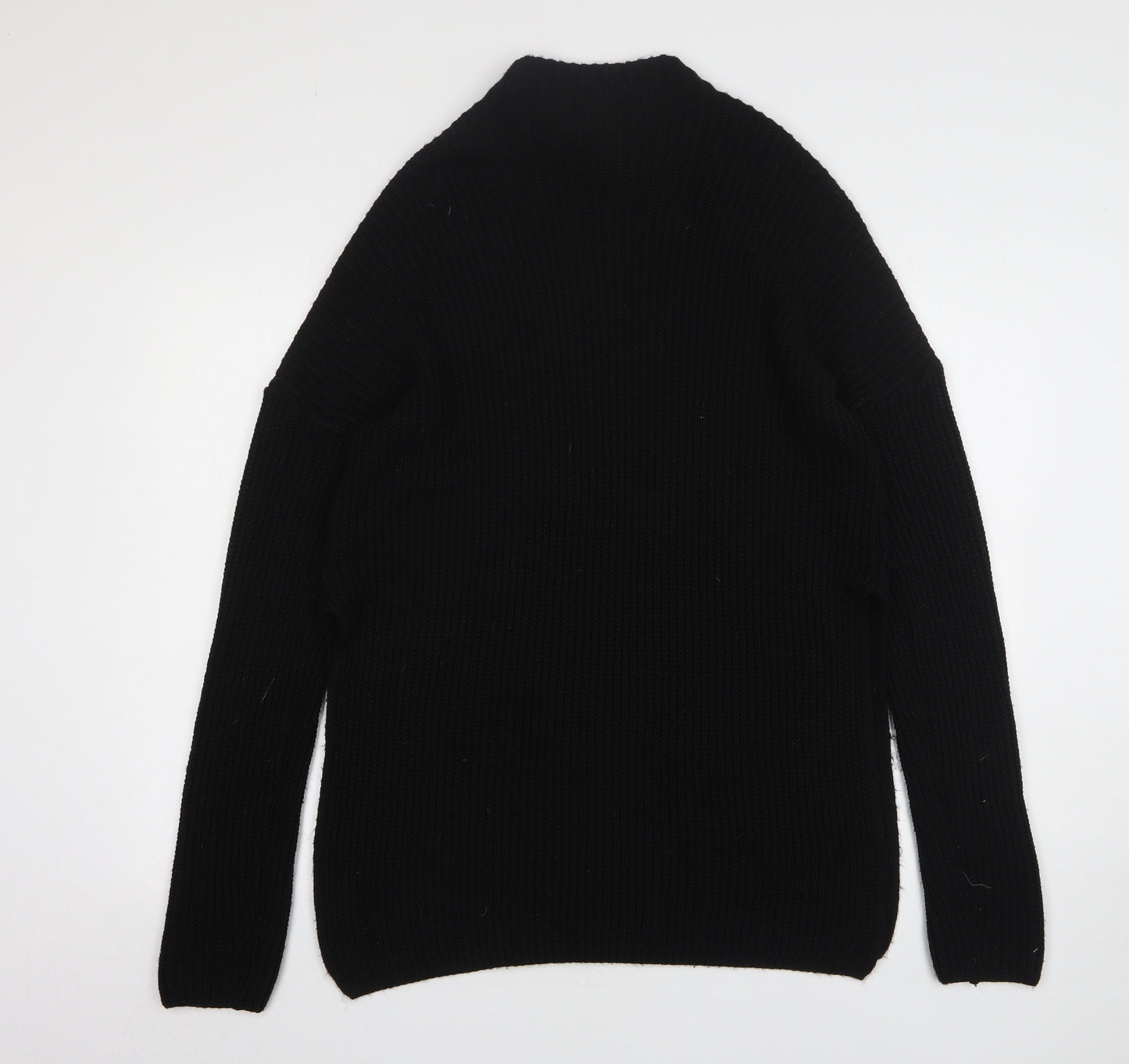 PRETTYLITTLETHING Womens Black High Neck Acrylic Pullover Jumper Size 8