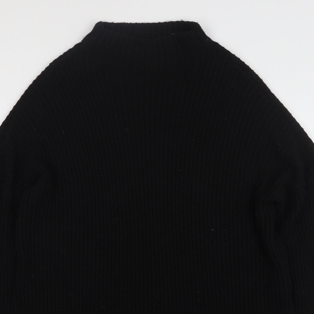 PRETTYLITTLETHING Womens Black High Neck Acrylic Pullover Jumper Size 8