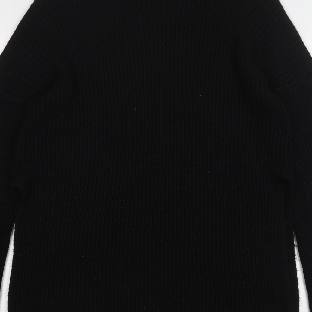 PRETTYLITTLETHING Womens Black High Neck Acrylic Pullover Jumper Size 8