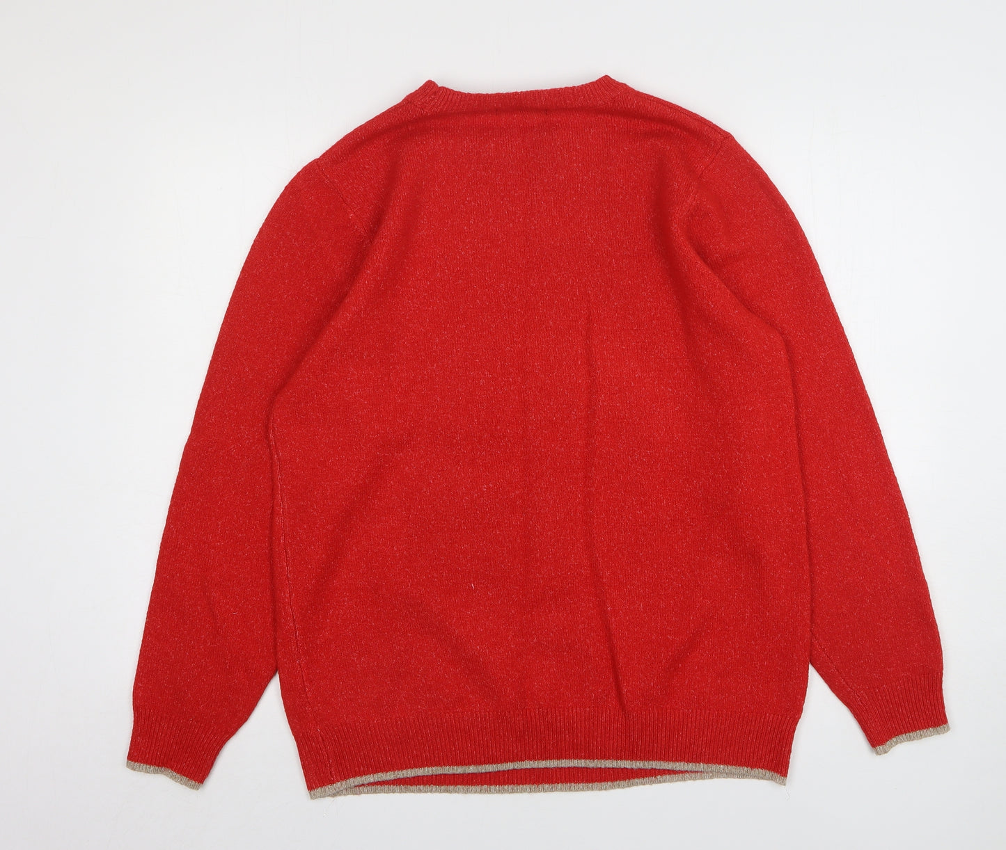 F&F Womens Red Round Neck Polyester Pullover Jumper Size 16 - Christmas