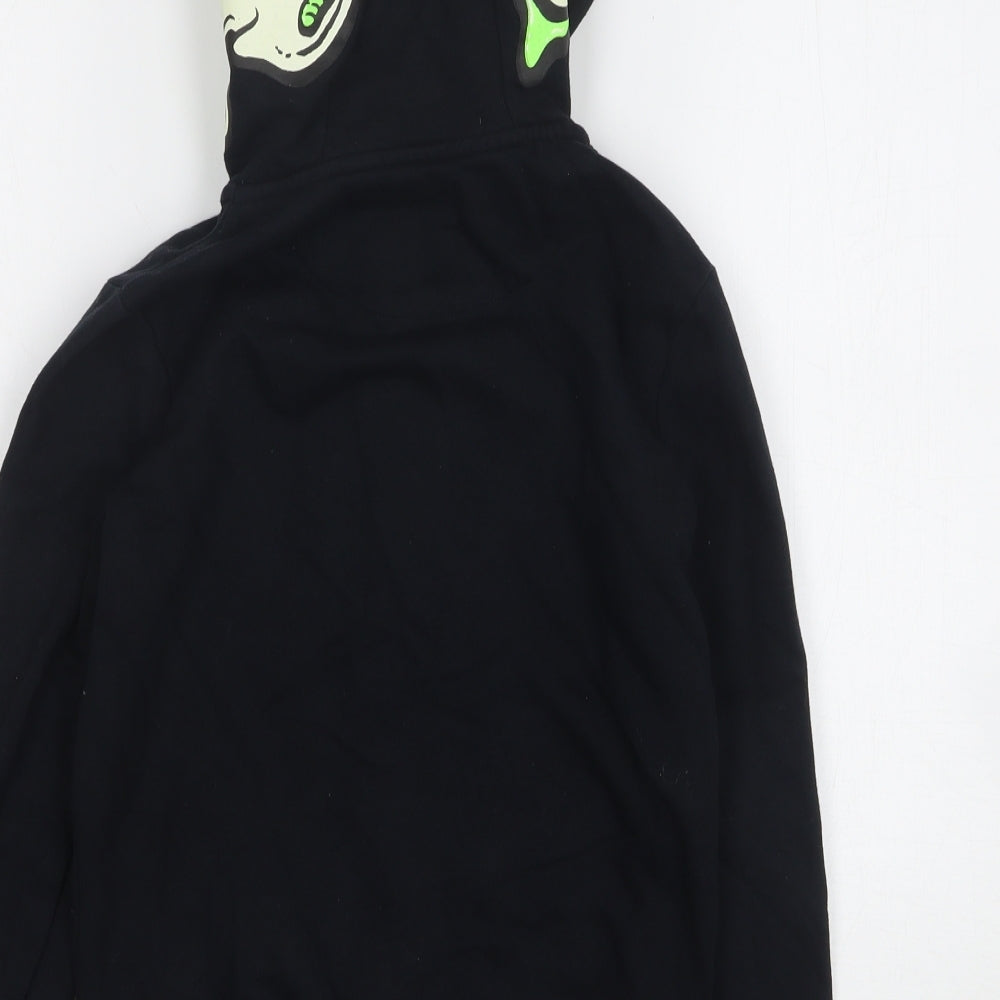 F&F Boys Black Cotton Full Zip Hoodie Size 7-8 Years - Halloween
