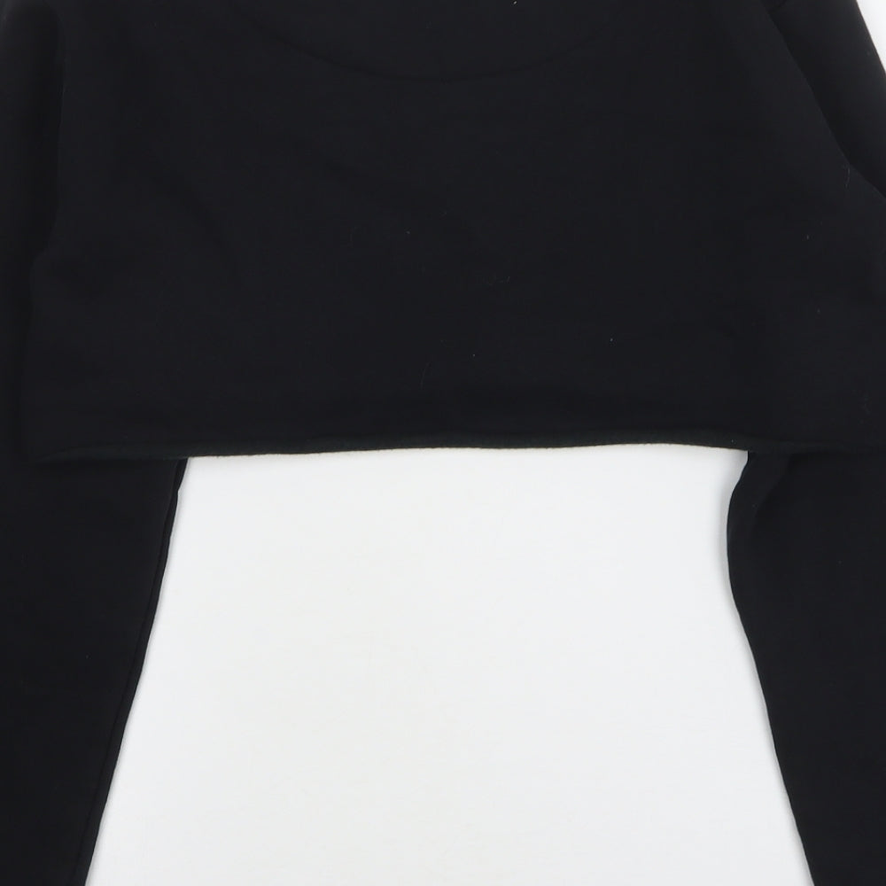 Lounge Womens Black Cotton Pullover Sweatshirt Size M - Cropped