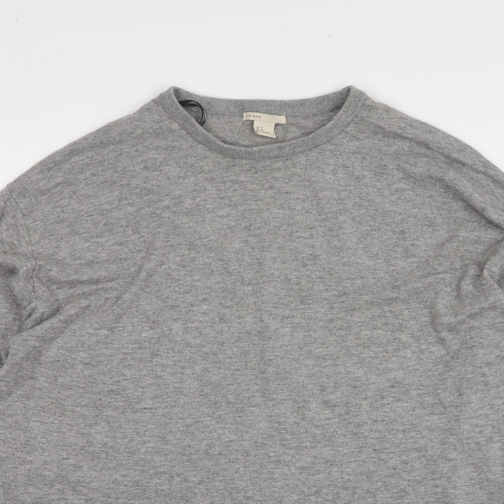 H&M Womens Grey Round Neck Wool Pullover Jumper Size M