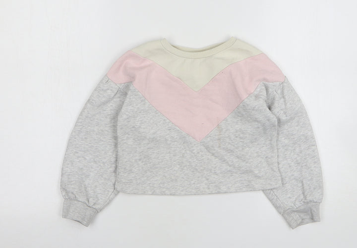 Matalan Girls Multicoloured Colourblock Cotton Pullover Sweatshirt Size 6 Years