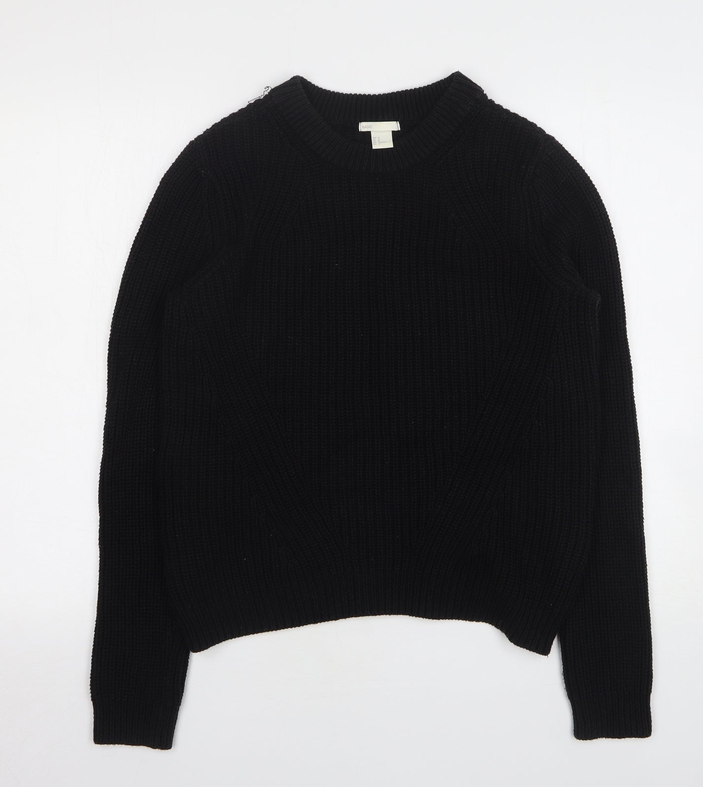 H&M Womens Black Round Neck Acrylic Pullover Jumper Size M