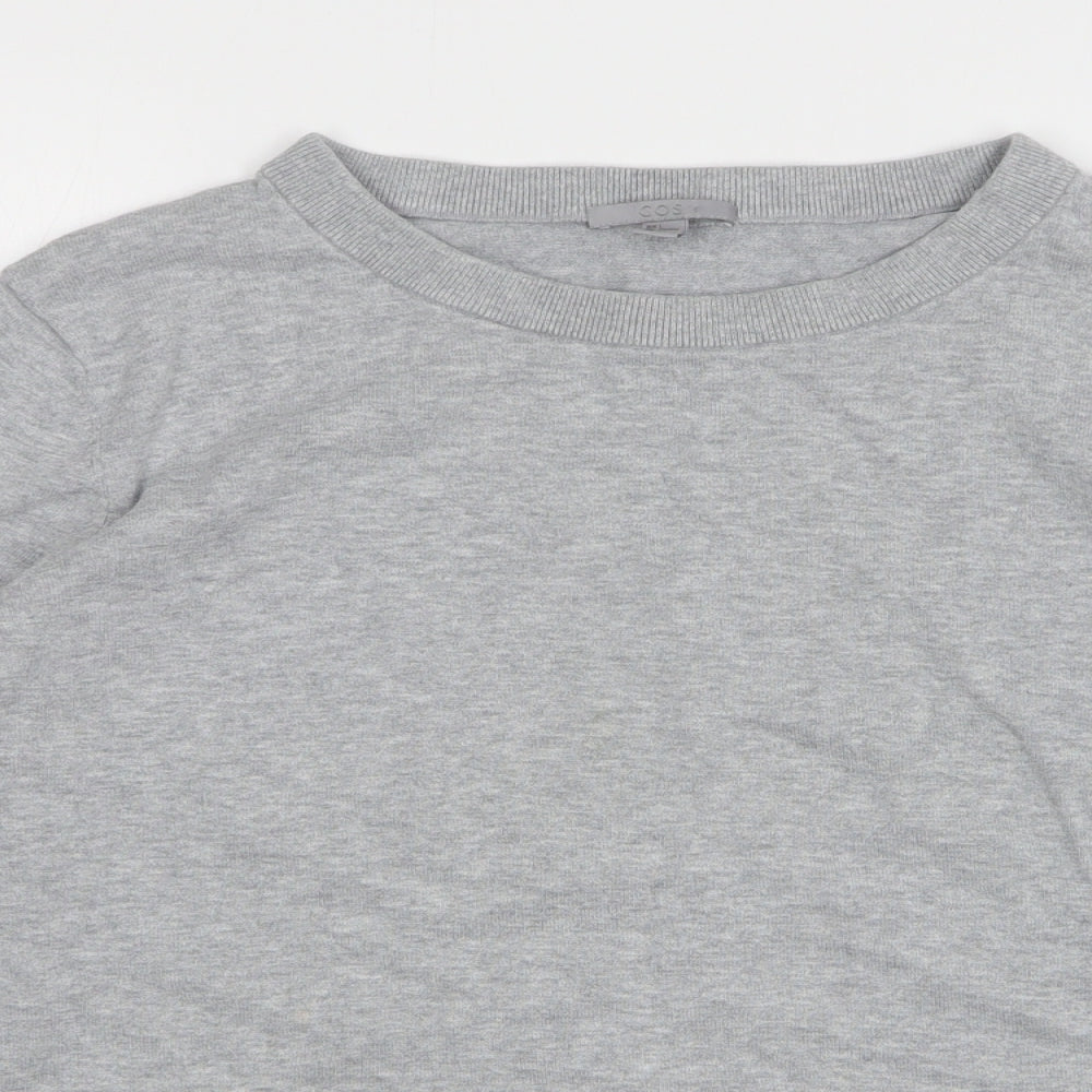 COS Womens Grey Cotton Pullover Sweatshirt Size L