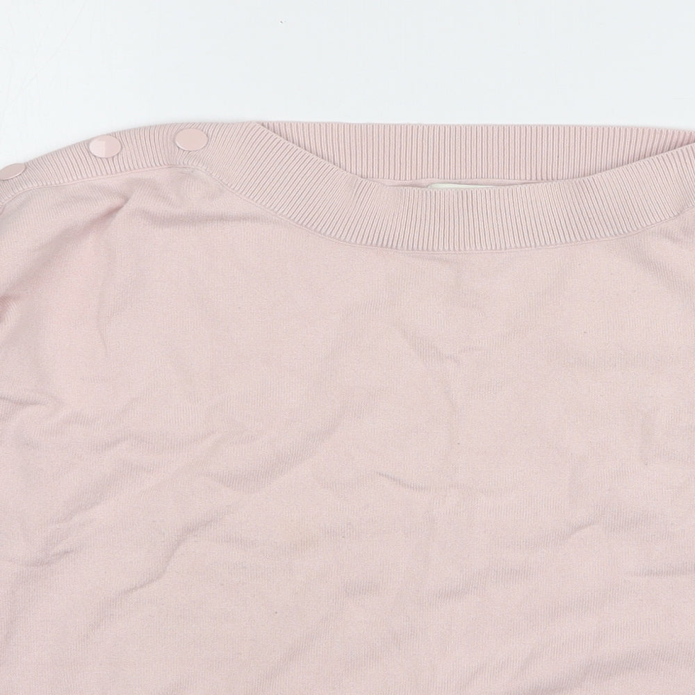 Monsoon Womens Pink Round Neck Viscose Pullover Jumper Size L