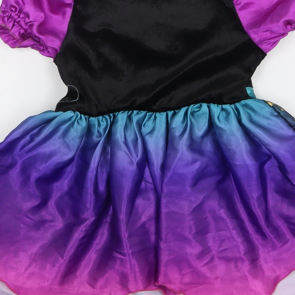 HallowScream Girls Multicoloured Geometric Polyester Fit & Flare Size 2-3 Years Square Neck - Witch Costume