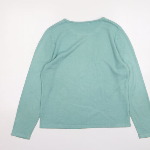 Berkertex Womens Green Round Neck Acrylic Pullover Jumper Size 16