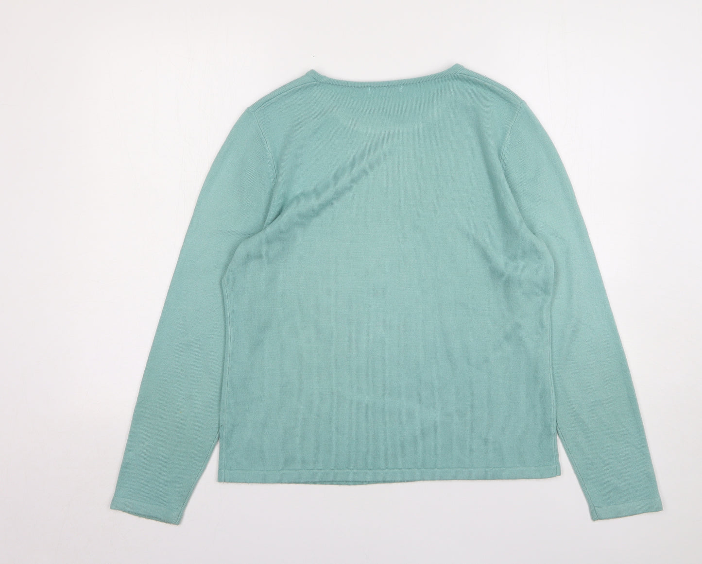 Berkertex Womens Green Round Neck Acrylic Pullover Jumper Size 16