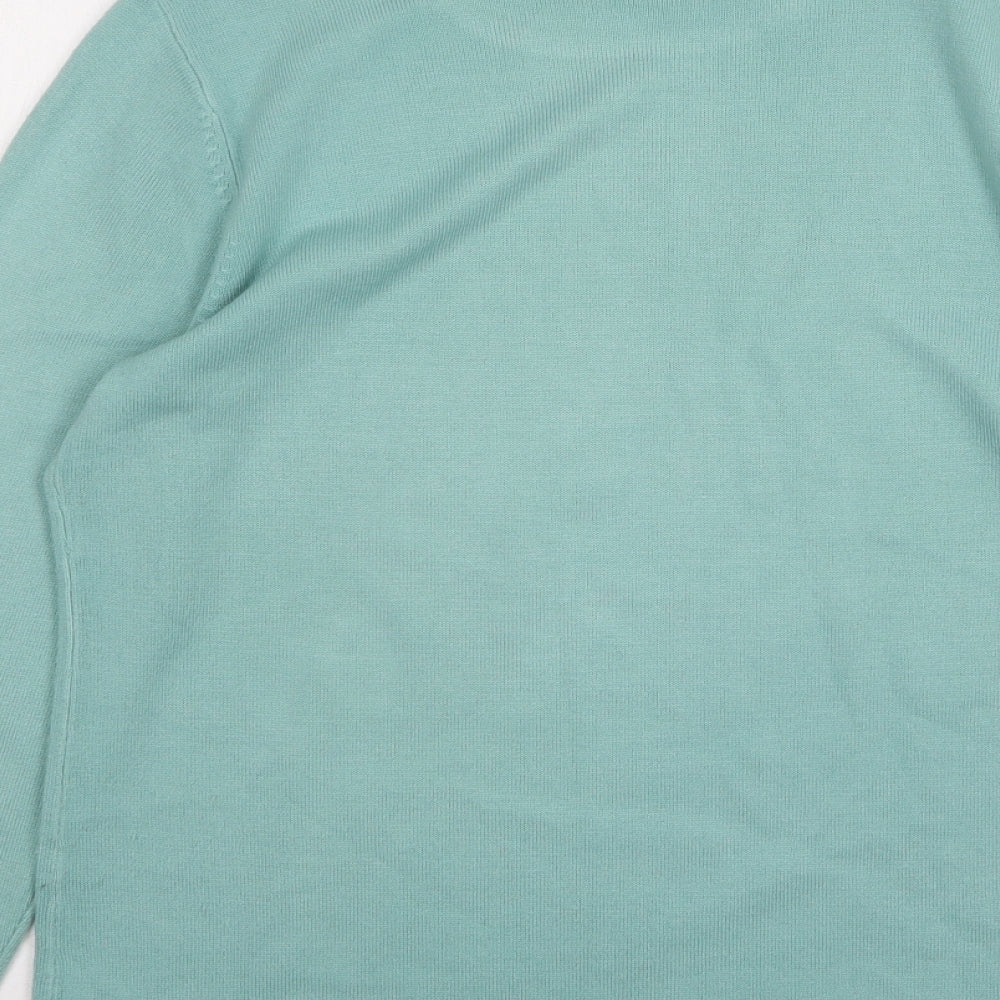 Berkertex Womens Green Round Neck Acrylic Pullover Jumper Size 16
