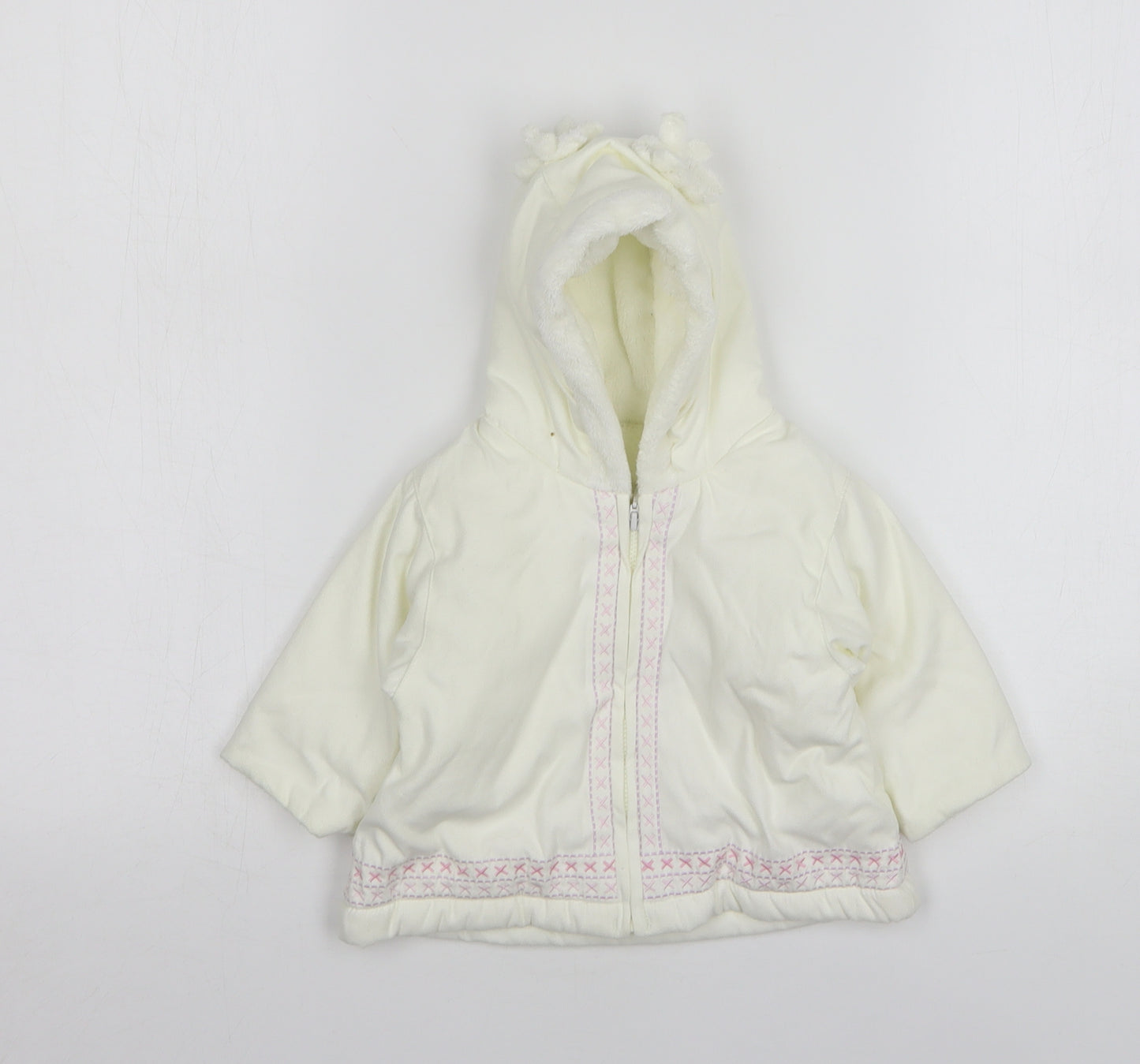 Mothercare Girls White Jacket Size 0-3 Months