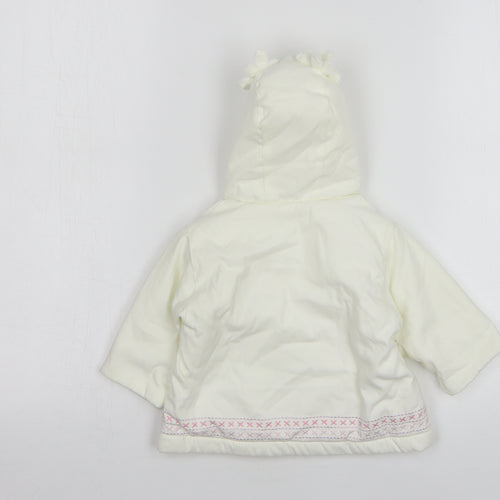 Mothercare Girls White Jacket Size 0-3 Months
