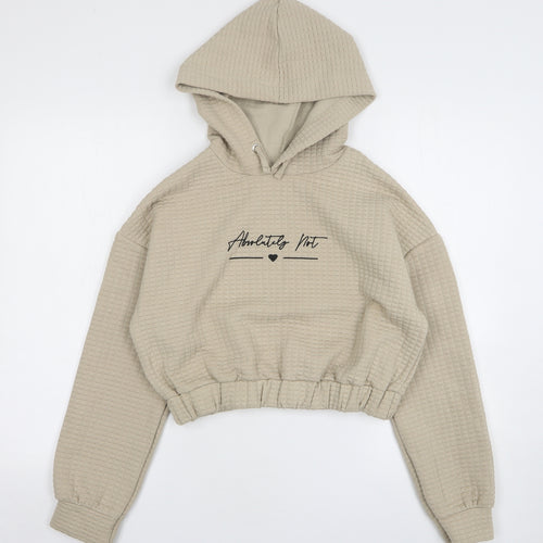 New Look Girls Beige Polyester Pullover Hoodie Size 12-13 Years