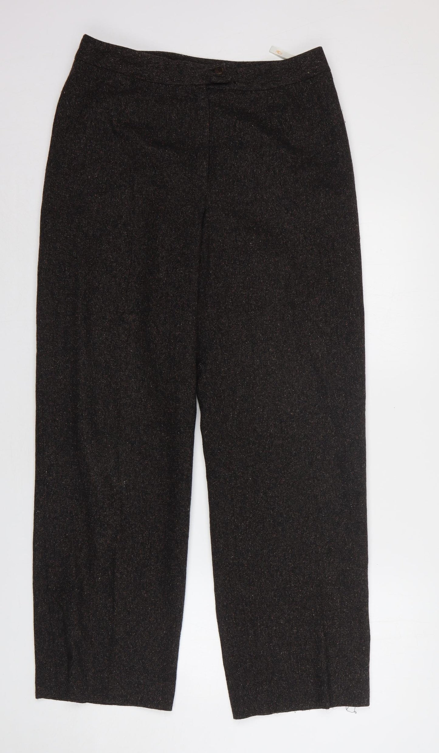 Country Casuals Womens Brown Silk Trousers Size 12 L32 in Regular