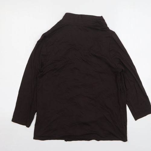Marks and Spencer Womens Brown Round Neck Viscose Cardigan Jumper Size 12