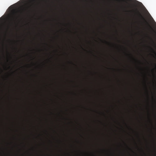 Marks and Spencer Womens Brown Round Neck Viscose Cardigan Jumper Size 12