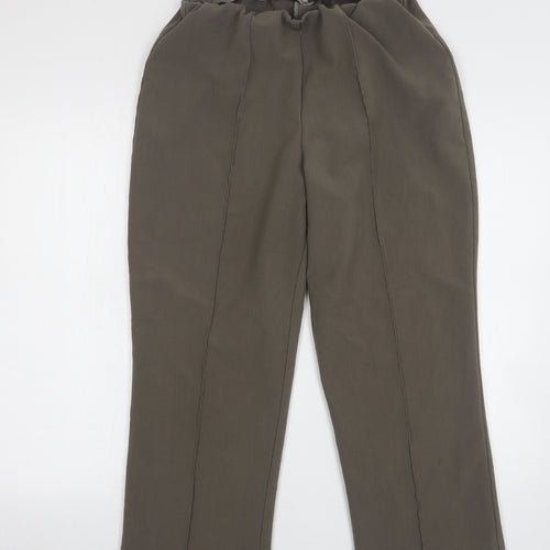Mia Moda Womens Green Polyester Trousers Size 14 L26 in Regular