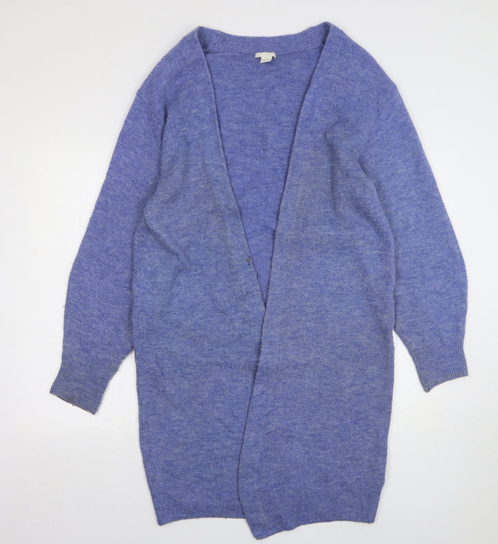 H&M Womens Blue V-Neck Acrylic Cardigan Jumper Size S