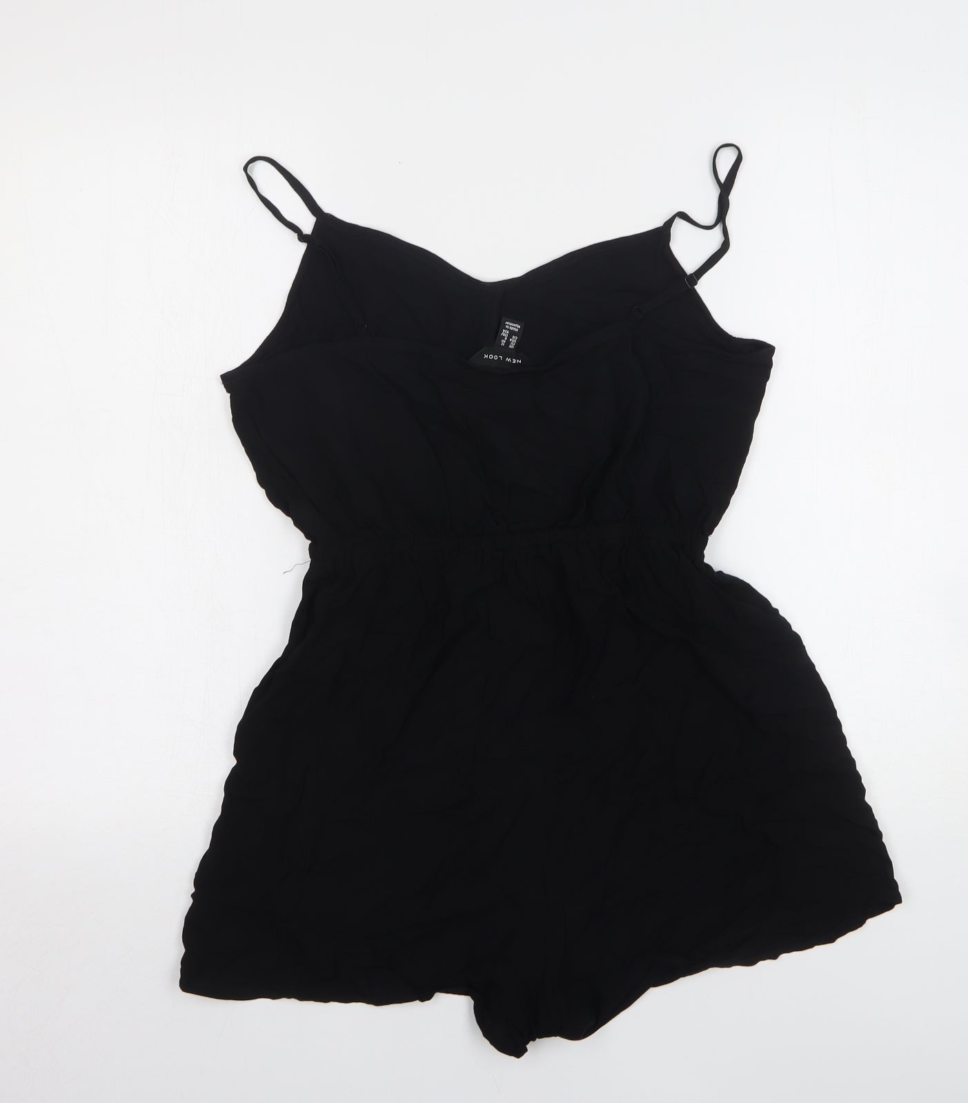 New Look Womens Black Viscose Playsuit One-Piece Size 12