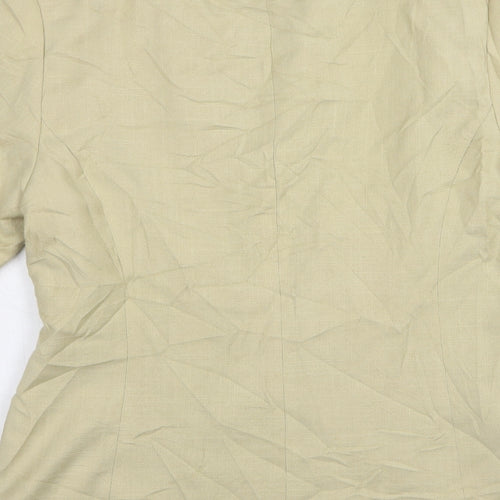 Preworn Womens Beige Polyester Jacket Blazer Size 14