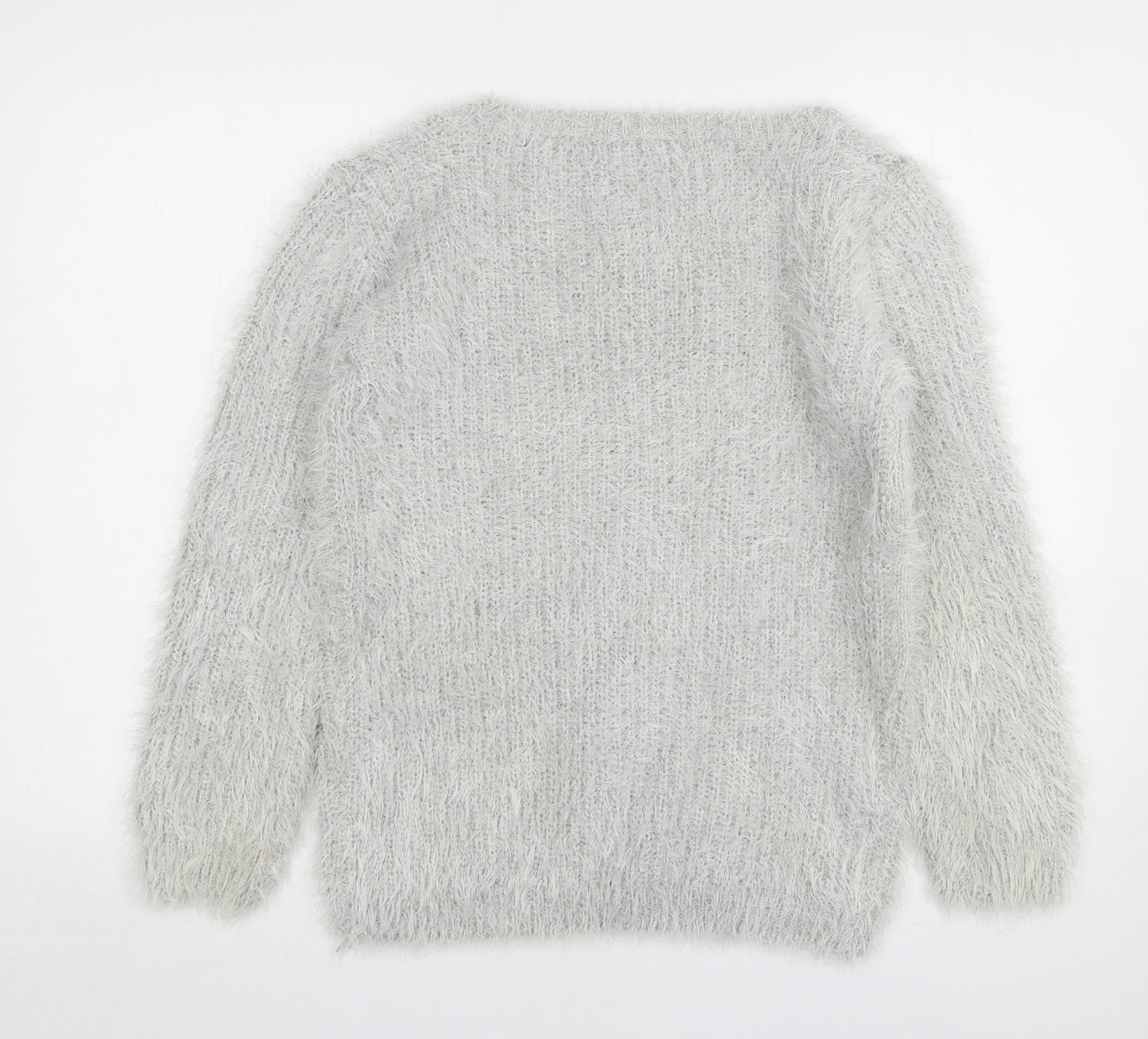 Koopoi Womens Grey Roll Neck Cotton Pullover Jumper One Size