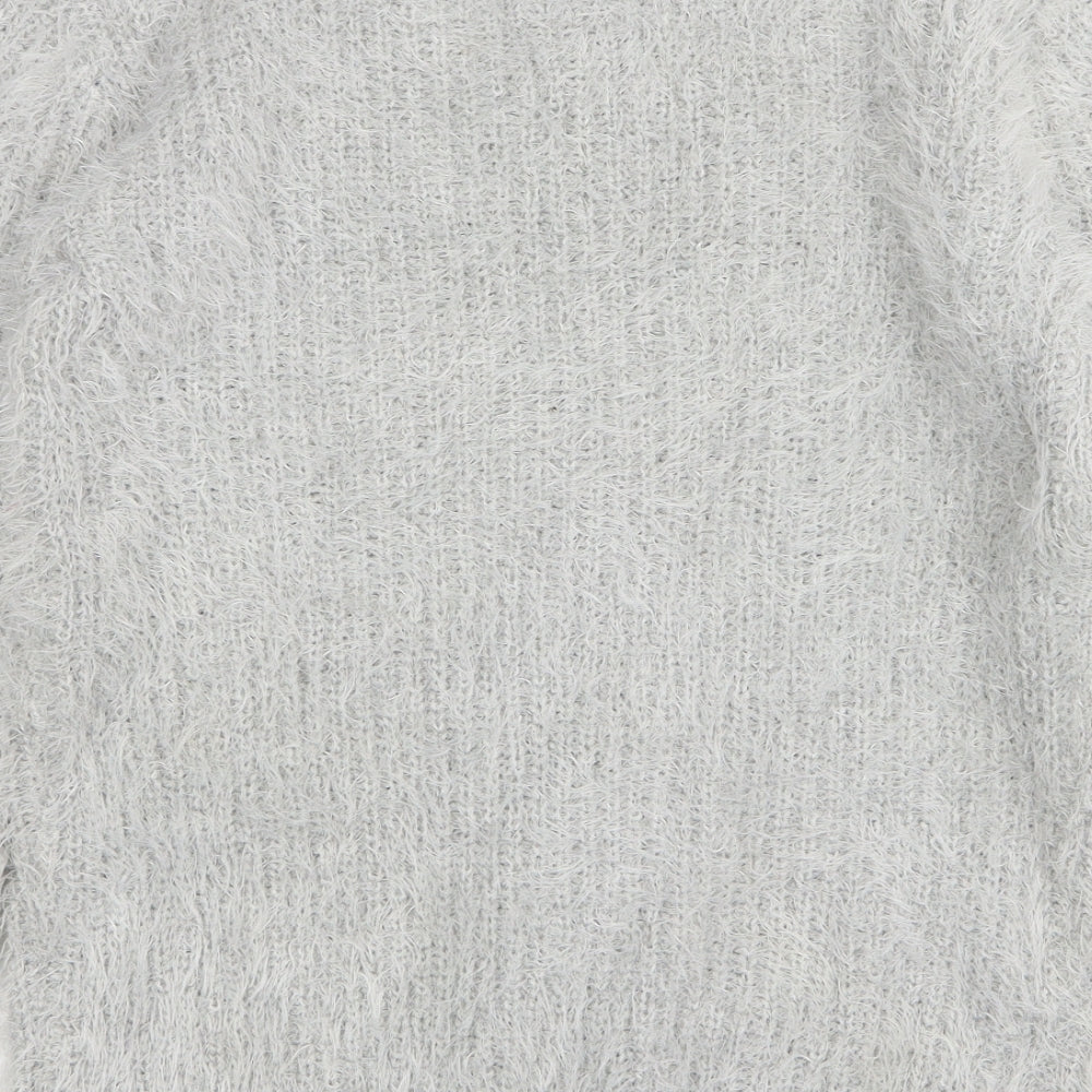 Koopoi Womens Grey Roll Neck Cotton Pullover Jumper One Size
