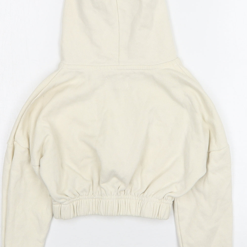 Jeff & CO Girls Beige Cotton Pullover Hoodie Size 7-8 Years