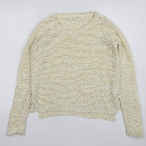 Love Kitwear Womens Beige Round Neck Acrylic Pullover Jumper Size 10