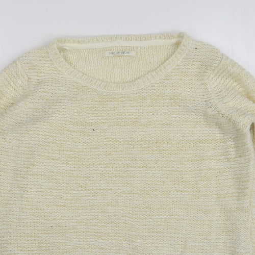 Love Kitwear Womens Beige Round Neck Acrylic Pullover Jumper Size 10