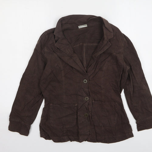 Classics Womens Brown Cotton Jacket Suit Jacket Size 12
