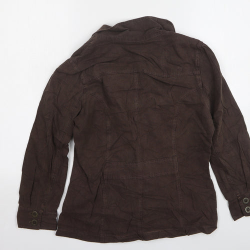 Classics Womens Brown Cotton Jacket Suit Jacket Size 12